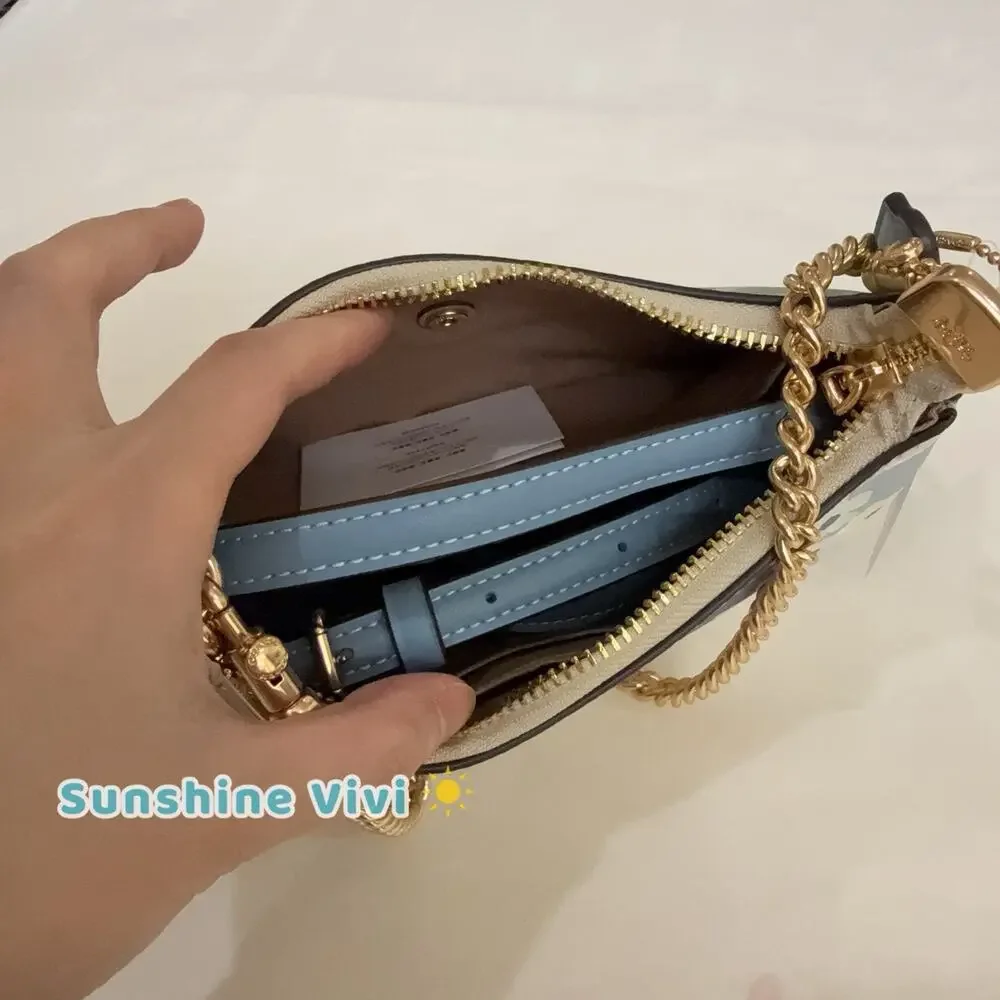 NWT Coach CBG63 Teri Mini Crossbody Bag With Floral Print Gold/Blue Bell Multi